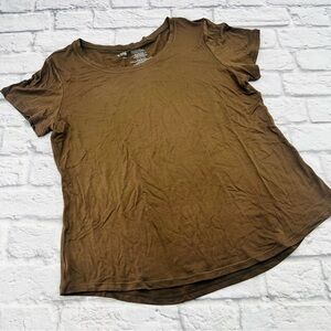 ZYIA Active Brown Short Sleeve Women's Tee XXL Athleisure Casual Stretch